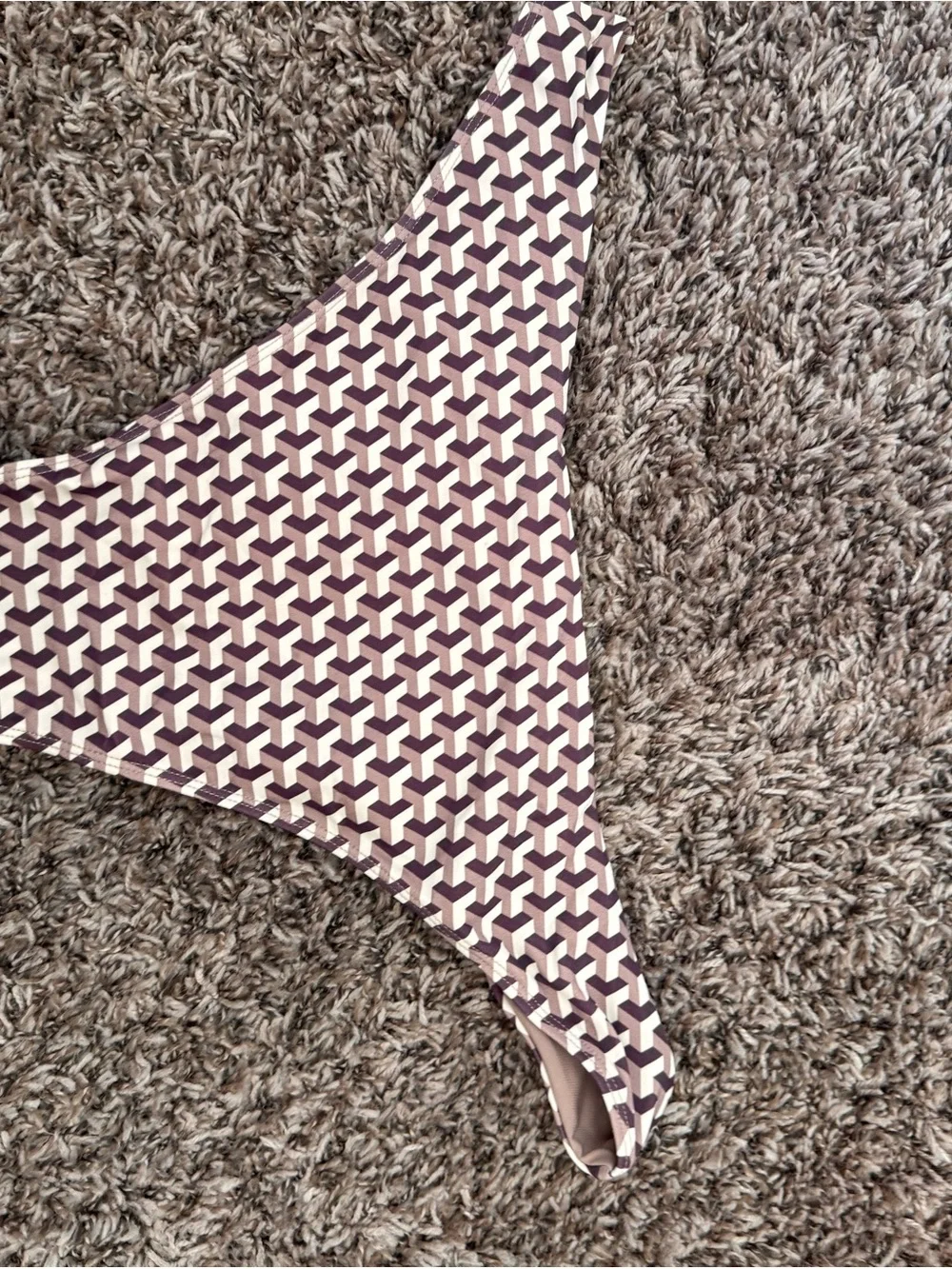 Monday Swimwear Mauve Geometric Bikini Bottom